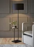 ValueLights Tavel Matt Black Floor Lamp Black Shade (132.5cm x 14cm x 35cm) - One Size Image 1
