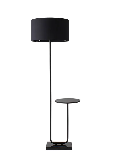 ValueLights Tavel Matt Black Floor Lamp Black Shade (132.5cm x 14cm x 35cm) - One Size Image 2