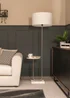 ValueLights Tavel Brushed Silver Floor Lamp White Shade (132.5cm x 30cm x 37cm) - One Size Image 1