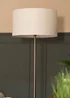 ValueLights Tavel Brushed Silver Floor Lamp White Shade (132.5cm x 30cm x 37cm) - One Size Image 2
