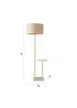 ValueLights Tavel Brushed Gold Floor Lamp Natural Shade (132.5cm x 14cm x 35cm) - One Size Image 6