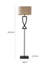 ValueLights Katniss Black Metal FLoor Lamp (145.5cm x 40cm x 25cm) - One Size Image 5