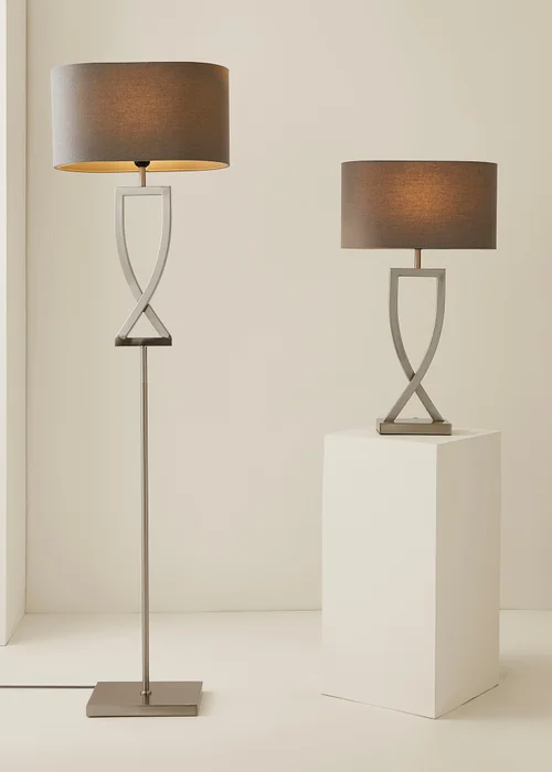 ValueLights Katniss Brushed Chrome Floor Lamp (145.5cm x 40cm x 25cm) - One Size Image 4