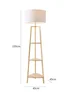 ValueLights Hiru Natural Wood 3 Tier Shelf Floor Lamp (25cm x 47cm x 47.5cm) - One Size Image 5