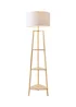 ValueLights Hiru Natural Wood 3 Tier Shelf Floor Lamp (25cm x 47cm x 47.5cm) - One Size Image 2