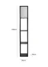 ValueLights Struttura Black Wooden Shelves Floor Lamp (159cm x 26cm x 26cm) - One Size Image 5