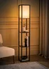 ValueLights Struttura Black Wooden Shelves Floor Lamp (159cm x 26cm x 26cm) - One Size Image 3