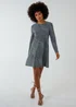 Blue Vanilla Silver Shimmery Swing Mini Dress - M Image 4