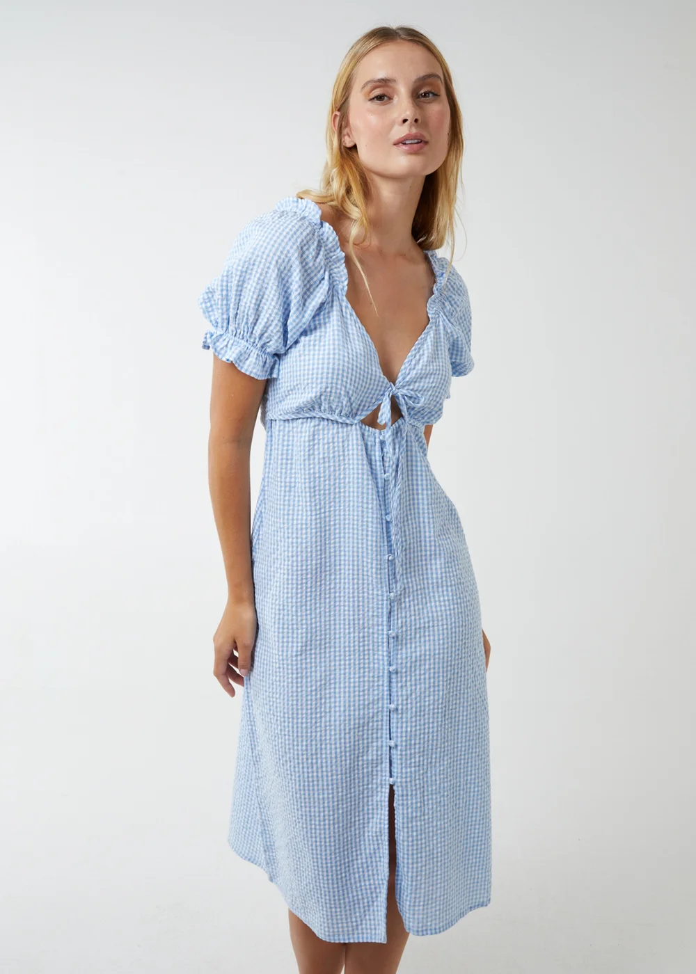 Blue Vanilla Blue Milkmaid Cut Out Midi Dress - 10 Image 3