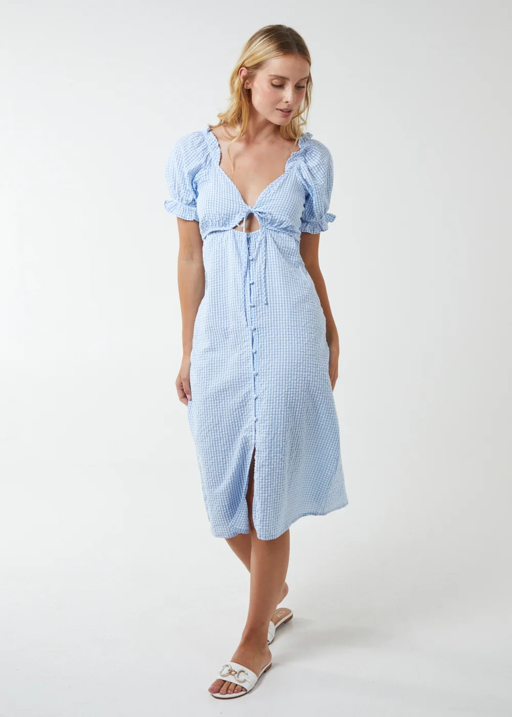 Blue Vanilla Blue Milkmaid Cut Out Midi Dress - 14 Image 1