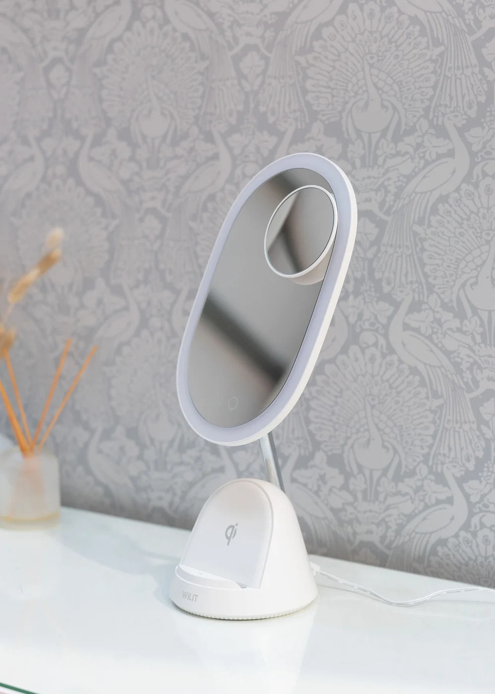 ValueLights White LED Make Up Mirror Wireless Phone Charging (39.5cm x 13cm x 17cm) - One Size Image 1