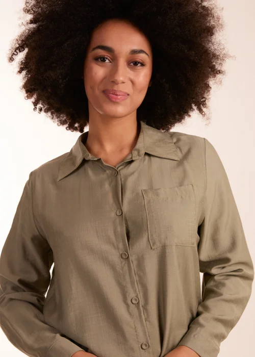 Blue Vanilla Khaki Striped Shirt - Small Image 3