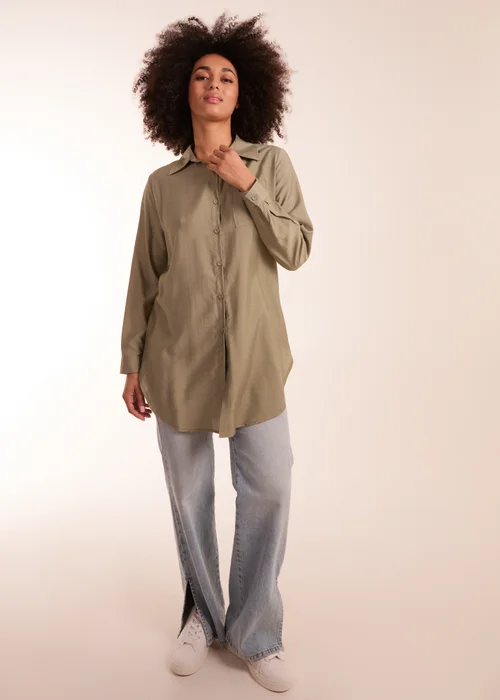 Blue Vanilla Khaki Striped Shirt - Small Image 4