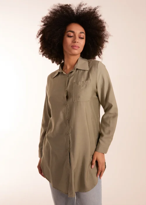 Blue Vanilla Khaki Striped Shirt - Small Image 1