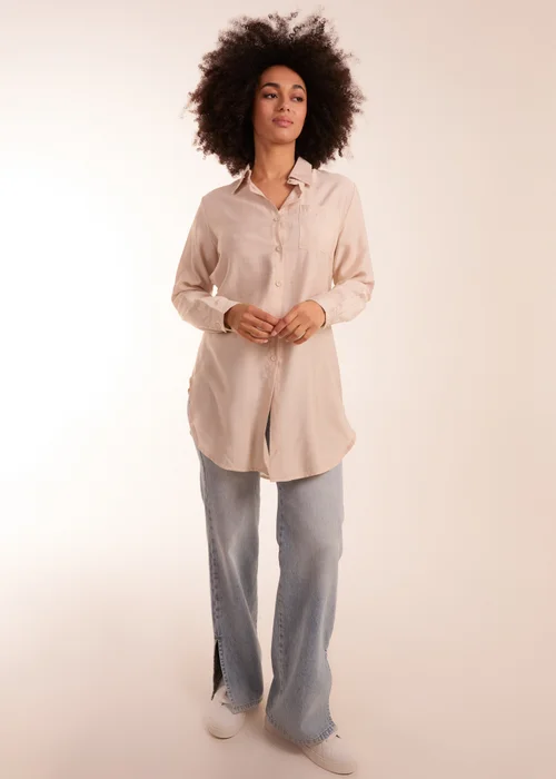 Blue Vanilla Beige Striped Shirt - Medium Image 4