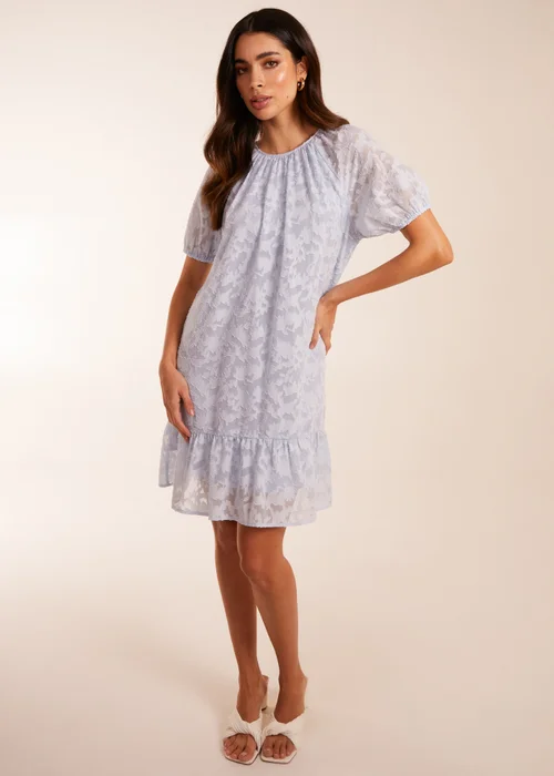 Blue Vanilla Blue Jacquard Smock Mini Dress - S Image 5