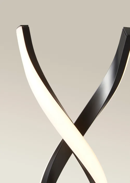 ValueLights Infinity Matt Black Double Twist Integrated LED Floor Lamp (120cm x 20cm x 20cm) - One Size Image 4