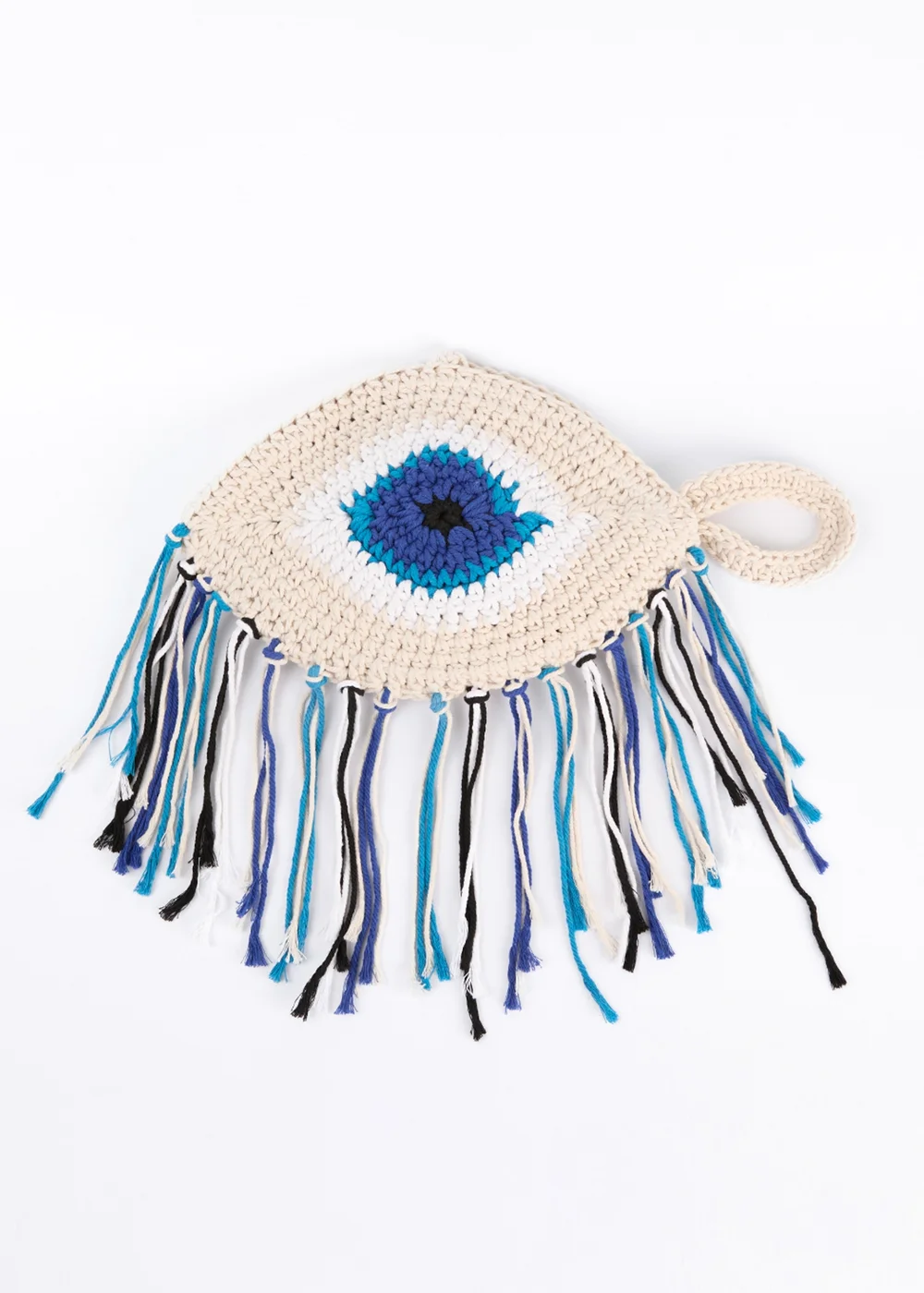 Blue Vanilla Stone Evil Eye Tassel Bag - One Size Image 1