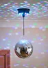 ValueLights Silver Rotating Disco Mirror Ball Ceiling Light (50cm x 20cm) - One Size Image 1