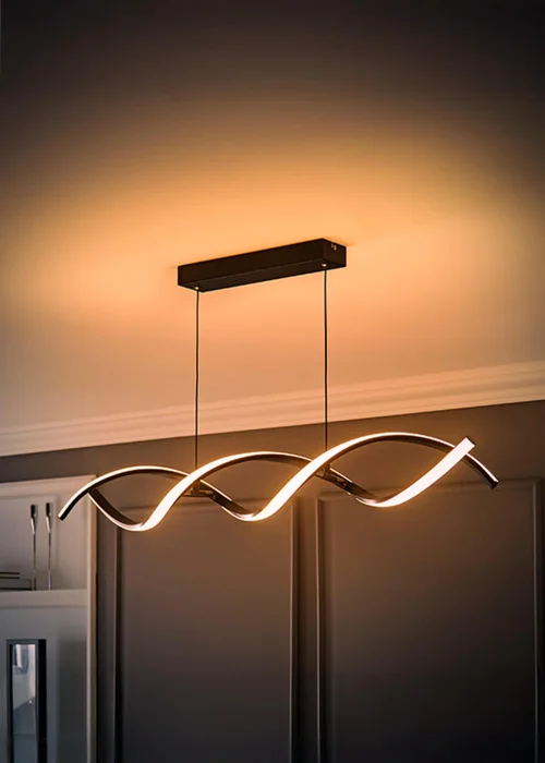 ValueLights Infinity Matt Black Double Twist LED Ceiling Light (100cm x 97cm x 11cm) - One Size Image 2