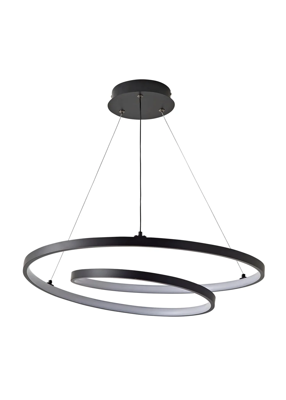ValueLights Infinity Matte Black Loop Integrated LED Ceiling Light (100cm x 53cm) - One Size Image 2