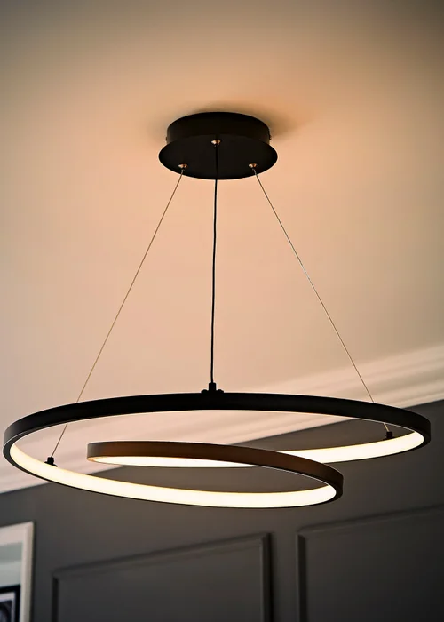ValueLights Infinity Matte Black Loop Integrated LED Ceiling Light (100cm x 53cm) - One Size Image 3