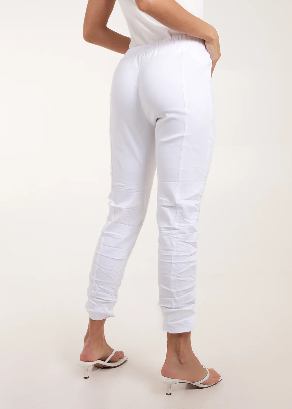 Blue Vanilla White Zip Drawstring Trousers - M Image 2