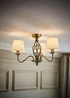 ValueLights Memphis Antique Brass 3 Way Ceiling Light - One Size Image 1