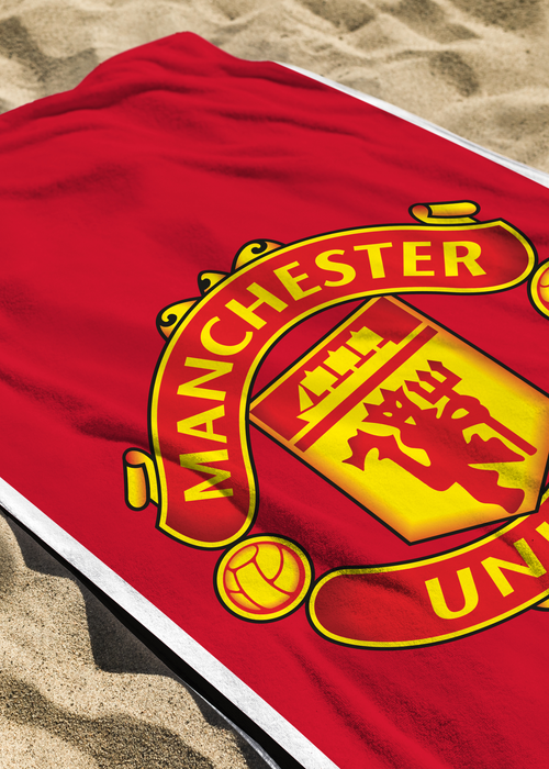 Manchester United FC Stripe Velour Printed Towel - One Size Image 3