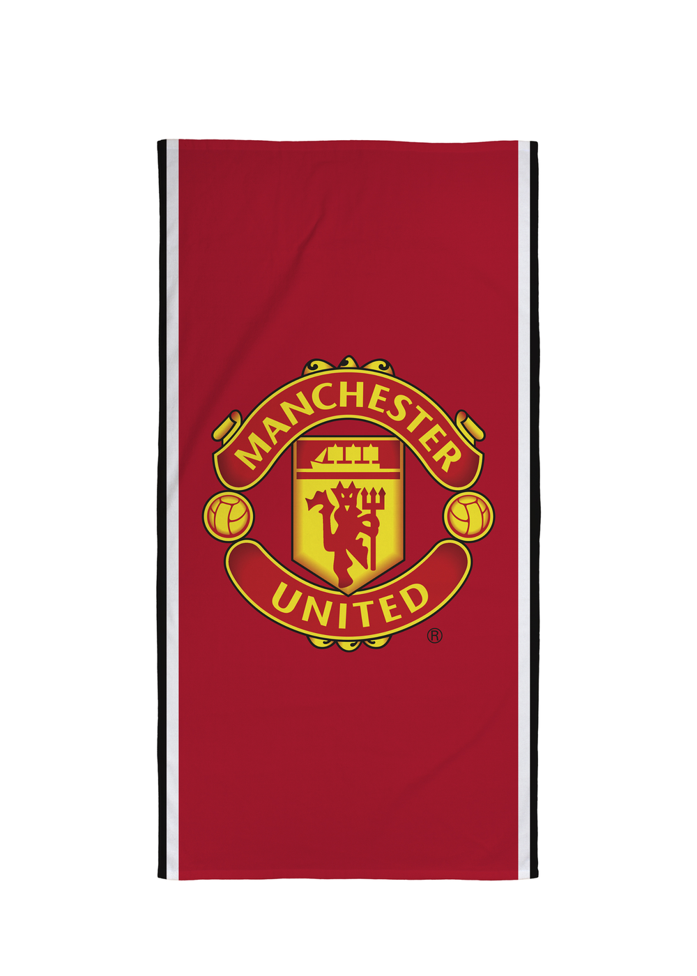 Manchester United FC Stripe Velour Printed Towel - One Size Image 1