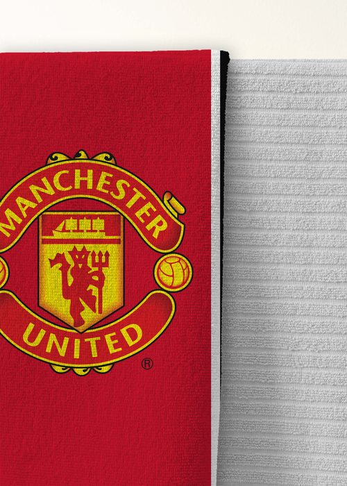 Manchester United FC Stripe Velour Printed Towel - One Size Image 4