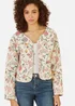 Yumi White Floral Print Reversible Cotton Cropped Quilted Jacket - 16 Image 2