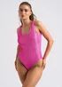 Urban Bliss Pink Metallic Textured Swimsuit - Size 10 Image 2
