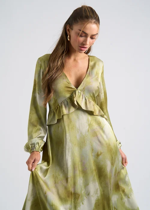 Urban Bliss Green Tie Dye Ruffle Seam Smock Dress - 12 Image 2