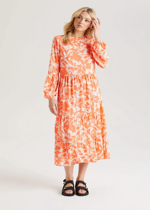 Urban Bliss Orange Floral Smock Dress - 10 Image 1