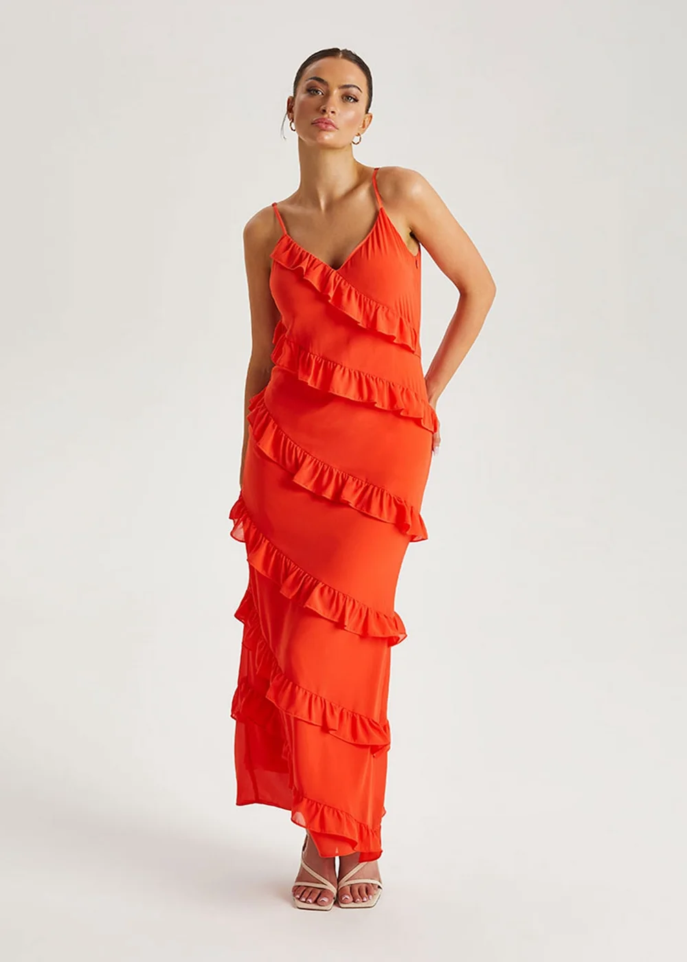 Urban Bliss Red Ruffle Maxi Dress - 16 Image 1