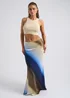 Urban Bliss Blue Ombre Bias Cut Maxi Skirt - Size 14 Image 2