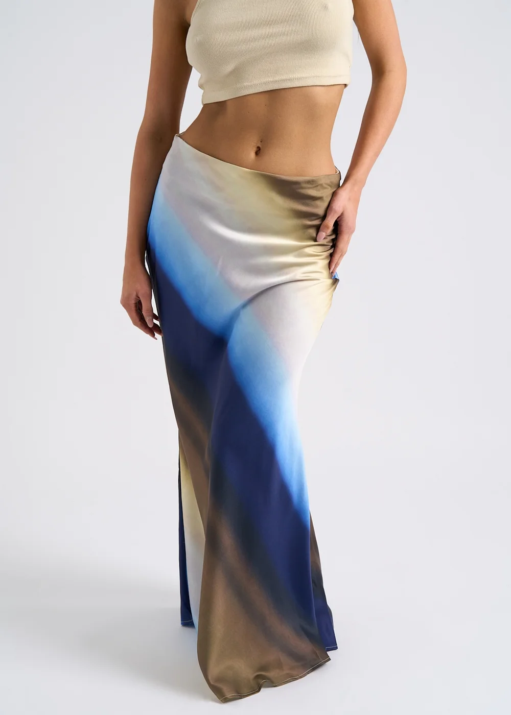 Urban Bliss Blue Ombre Bias Maxi Skirt - 14 Image 3