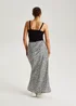 Urban Bliss Black Geometric Satin Bias Cut Maxi Skirt - Size 10 Image 4
