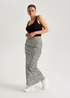 Urban Bliss Black Geometric Satin Bias Cut Maxi Skirt - Size 10 Image 3