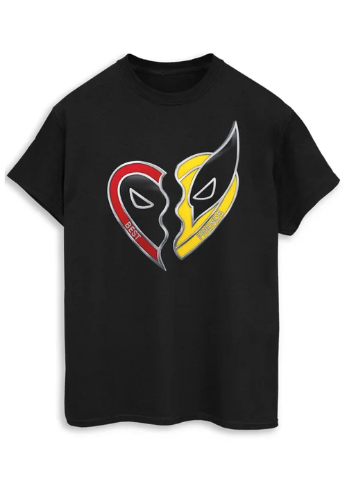 Spiral Galaxy Marvel Deadpool & Wolverine Besties Men Black T-ShirtBlack - 4XL Image 1