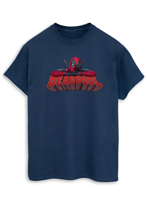 Marvel Deadpool & Wolverine Chill Men Navy T-Shirt - Large Image 1