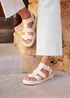 Linzi Camden Ivory Faux Leather Gladiator Style Sandal - Size 4 Image 1