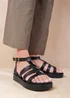 Where's That From Dubai Mid Platform Gladiator Strap Black - Size 6 Image 1