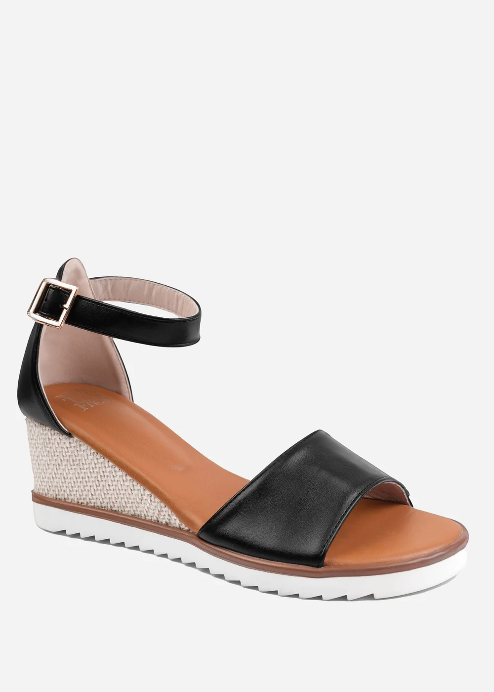 Where's That From Dusk Wedge With Buckle Ankle Strap Black - 7 Image 1