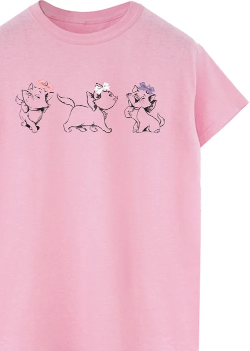 Disney Pink The Aristocats Marie Bows Boyfriend Fit T-Shirt - XXL Image 2