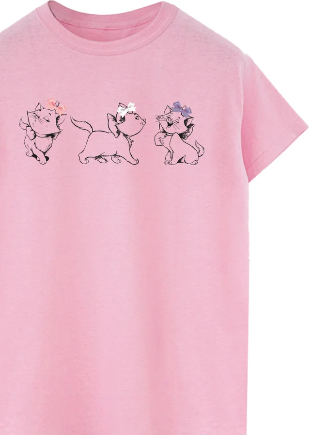 Disney Pink The Aristocats Marie Bows Boyfriend Fit T-Shirt