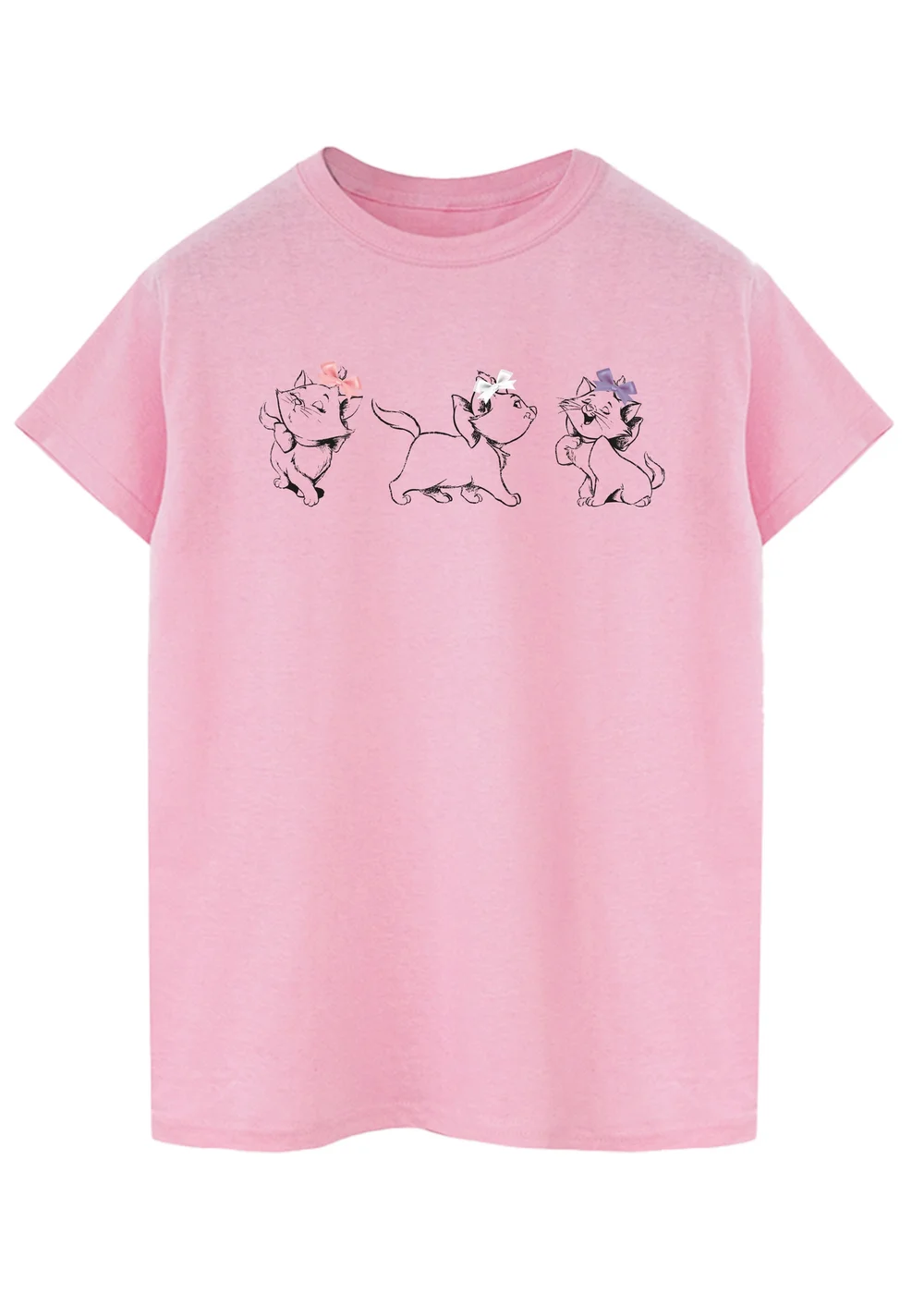 Disney Pink The Aristocats Marie Bows Boyfriend Fit T-Shirt - XXL Image 1
