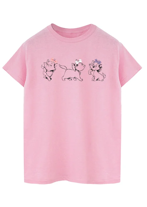 Disney Pink The Aristocats Marie Bows Boyfriend Fit T-Shirt - XXL Image 1
