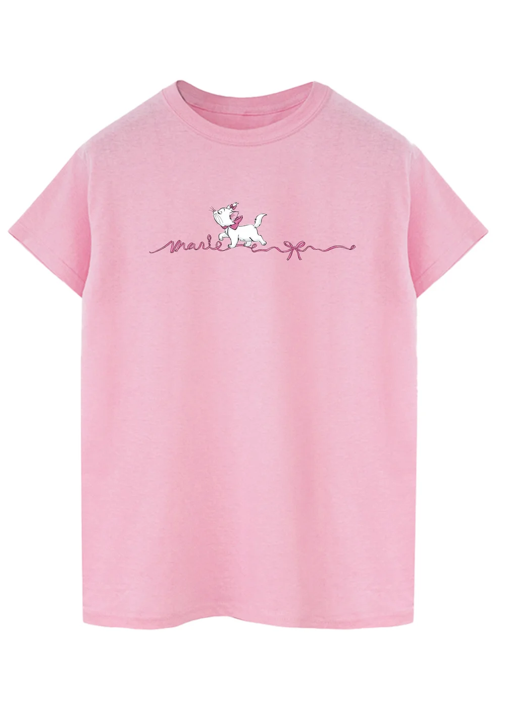 Disney Pink The Aristocats Marie Ribbon Boyfriend Fit T-Shirt - XXL Image 1